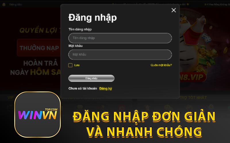 Đăng nhập đơn giản và nhanh chóng